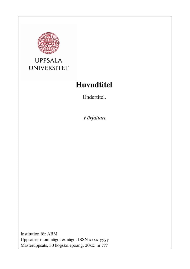 Master thesis template