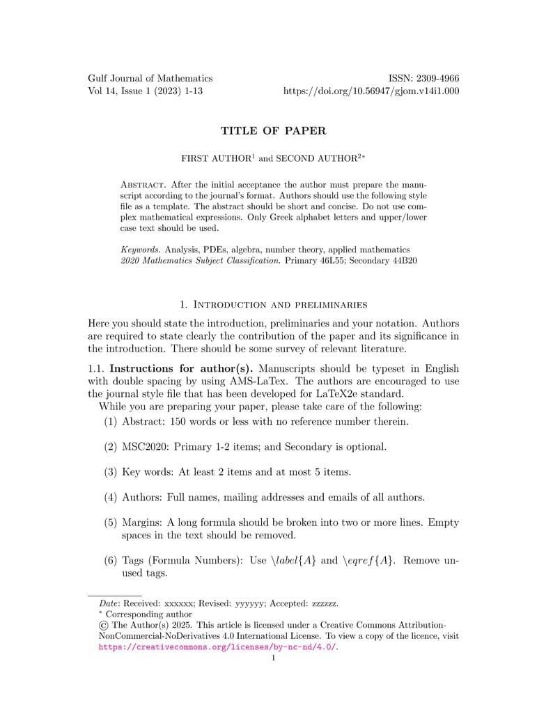 Gulf Journal of Mathematics