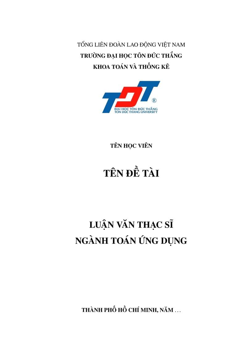 Master Thesis Templete for TDTU version Vietnamese