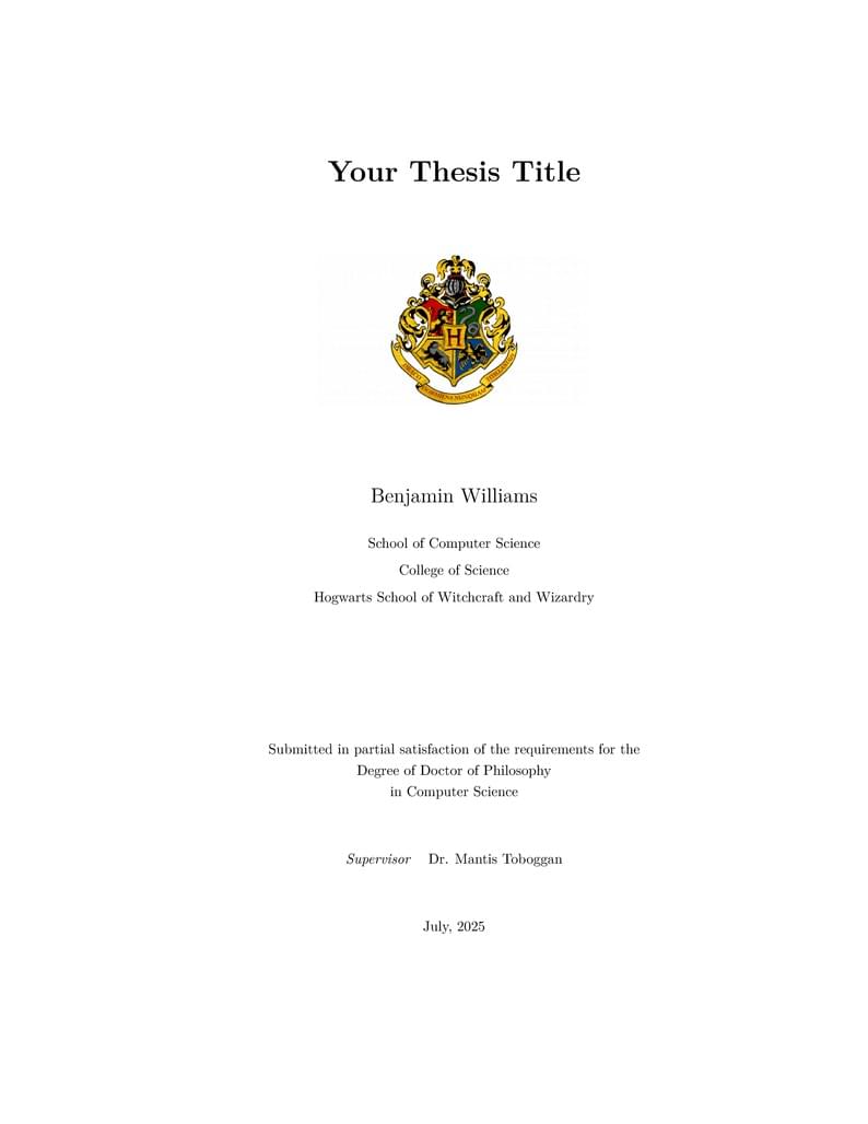 Generic Computer Science Thesis Template