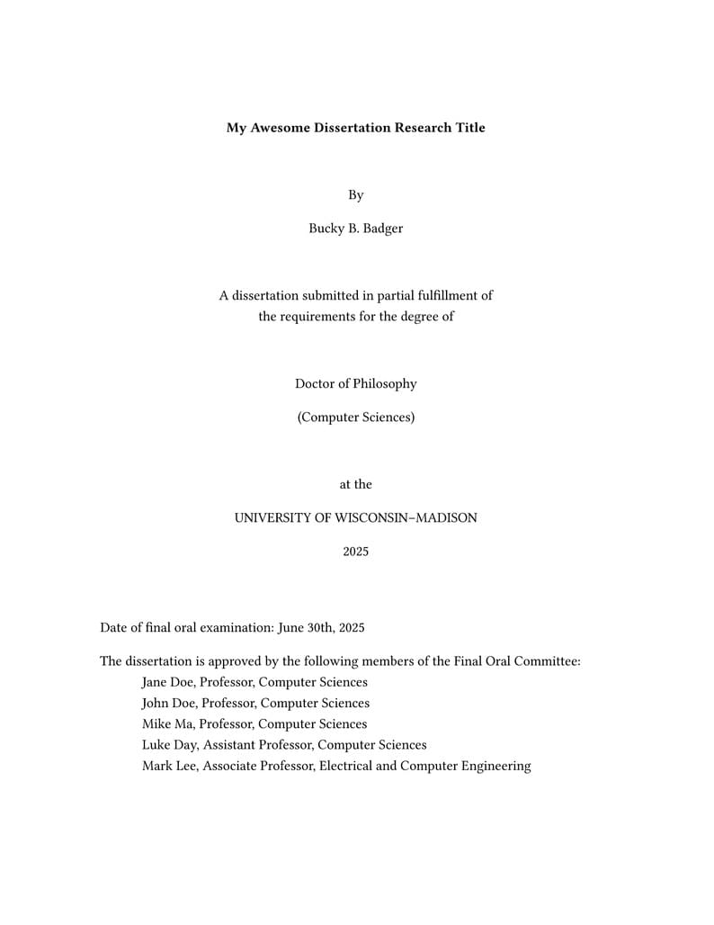 University of Wisconsin—Madison Dissertation Template (new)