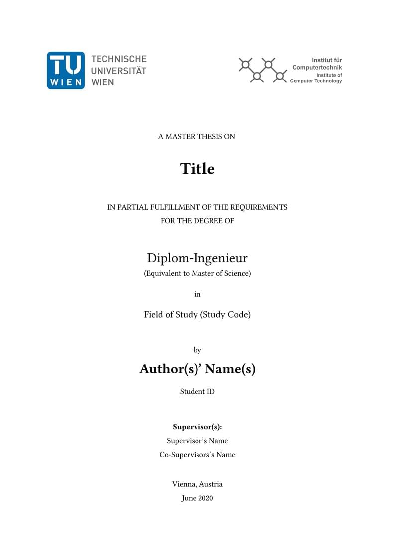 TU Wien ICT Report and Thesis Template