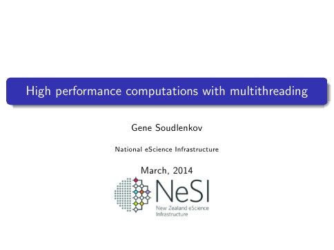 High performance computations with multithreading