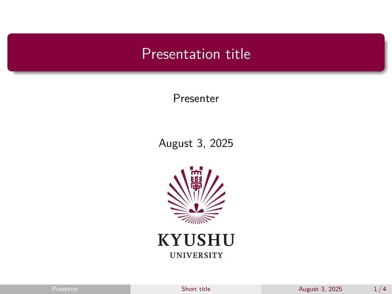 Kyushu University Beamer Template