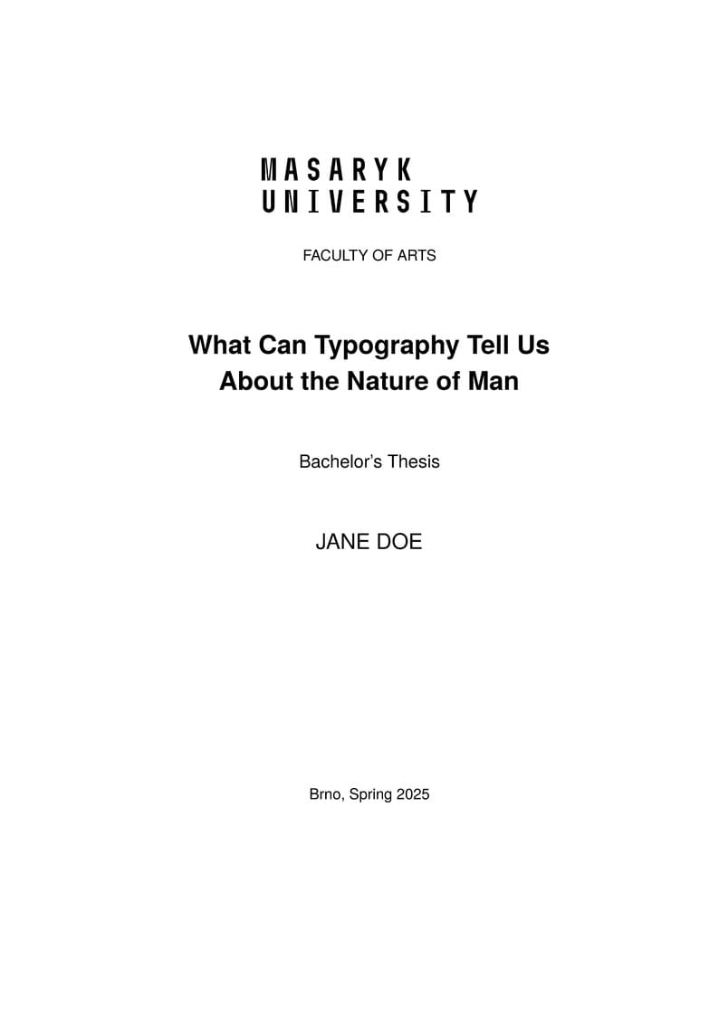 Fithesis4 for the Faculty of Arts at the Masaryk University in Brno