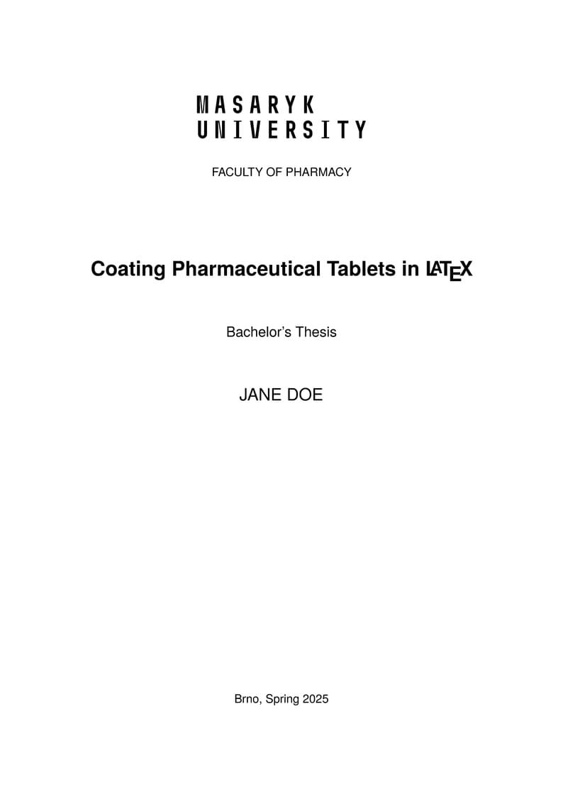 Fithesis4 for the Faculty of Pharmacy at the Masaryk University in Brno