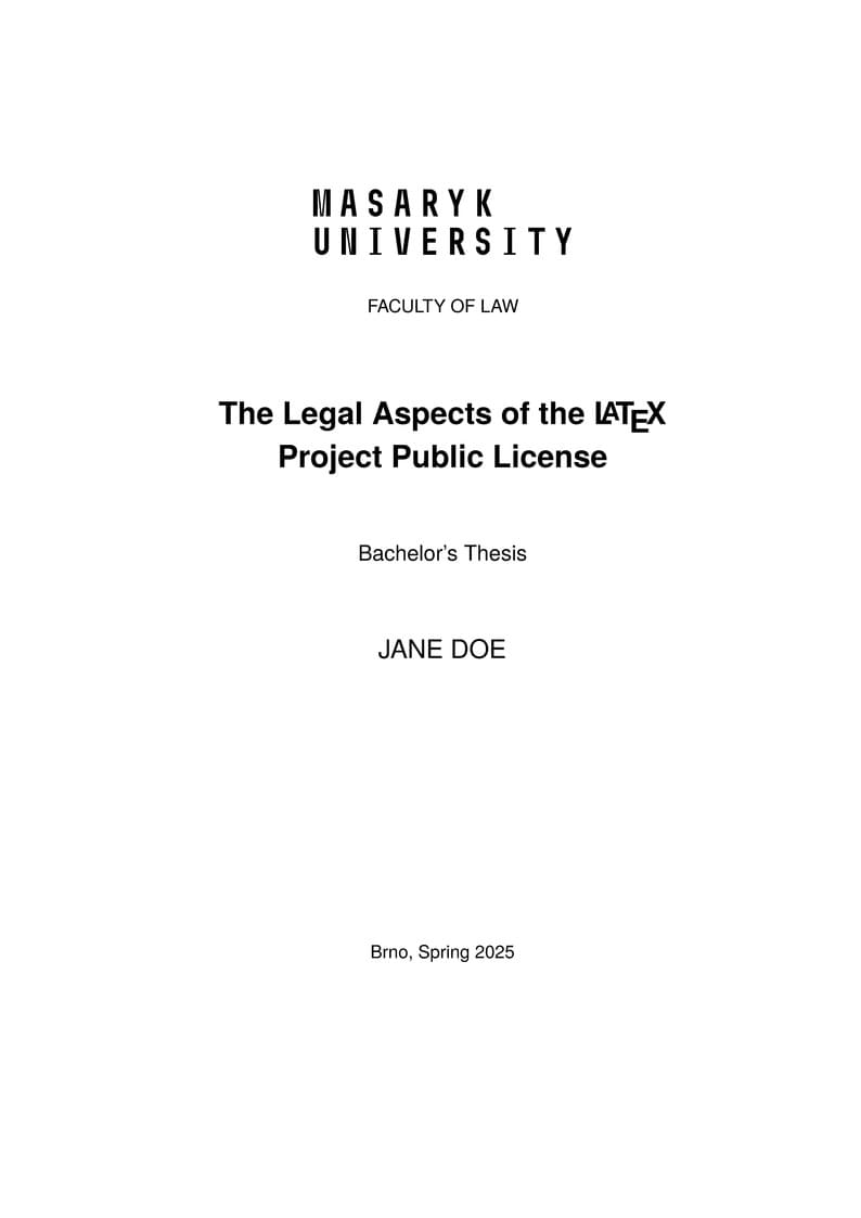 Fithesis4 for the Faculty of Law at the Masaryk University in Brno