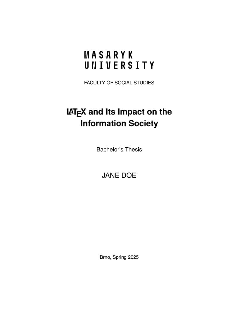 Fithesis4 for the Faculty of Social Studies at the Masaryk University in Brno