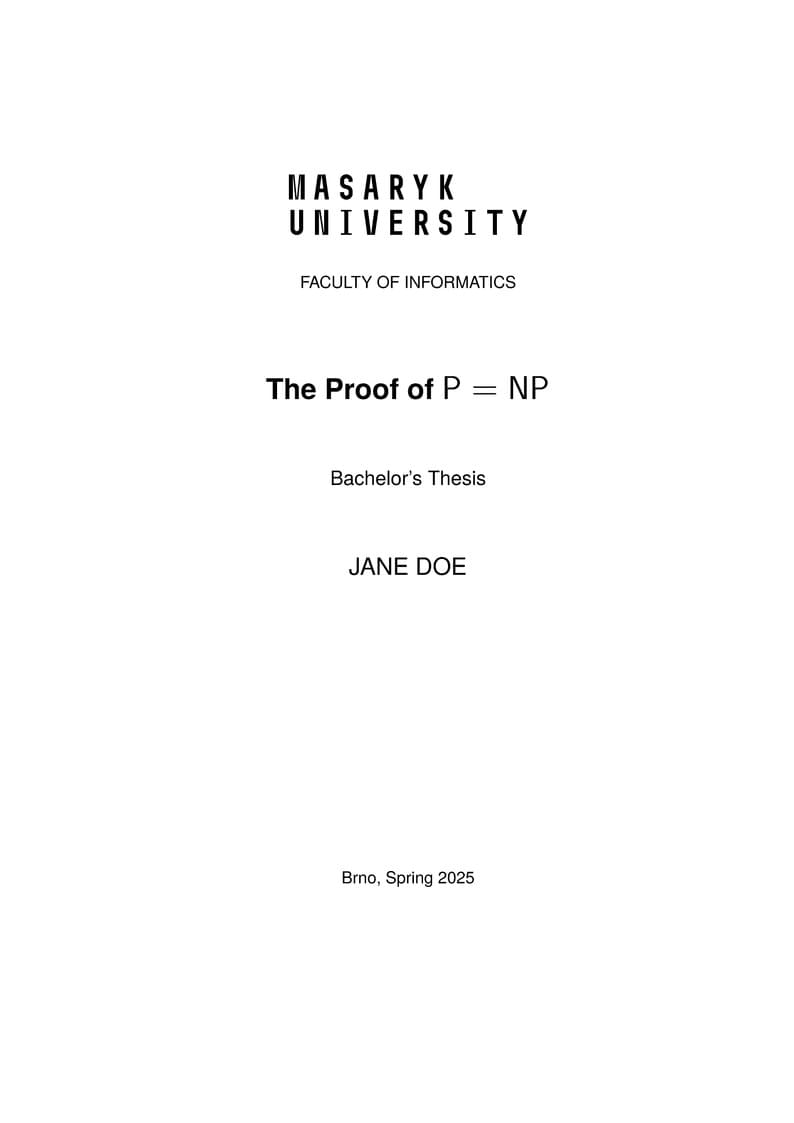 Fithesis4 for the Faculty of Informatics at the Masaryk University in Brno