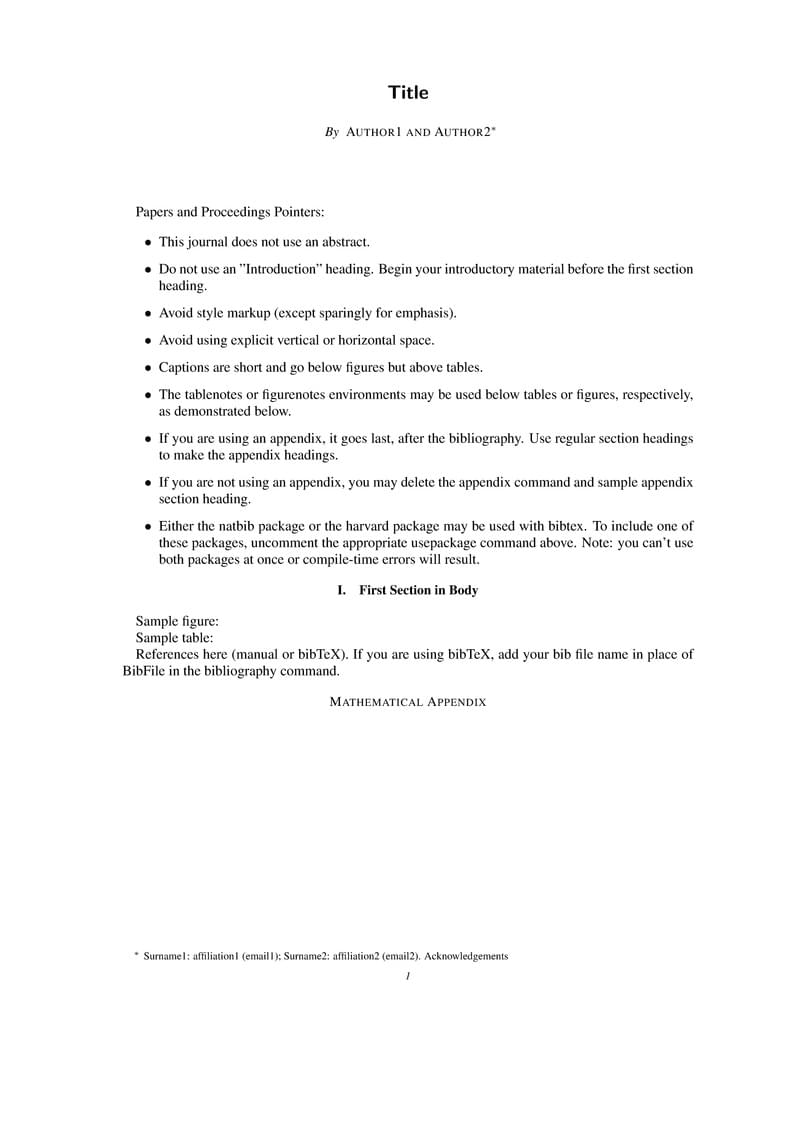 Journal Template for AEA Papers and Proceedings (P&P)