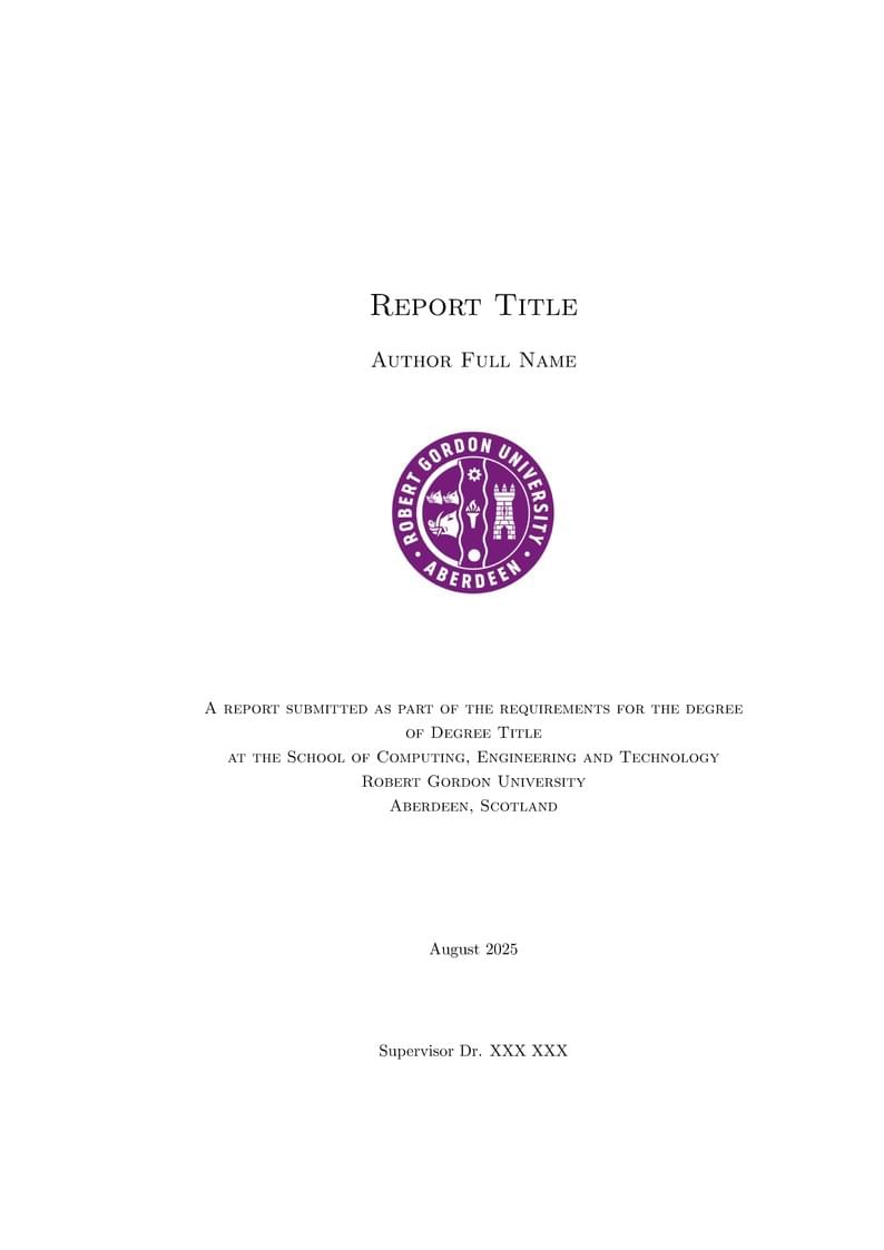 RGU Thesis Template 2025