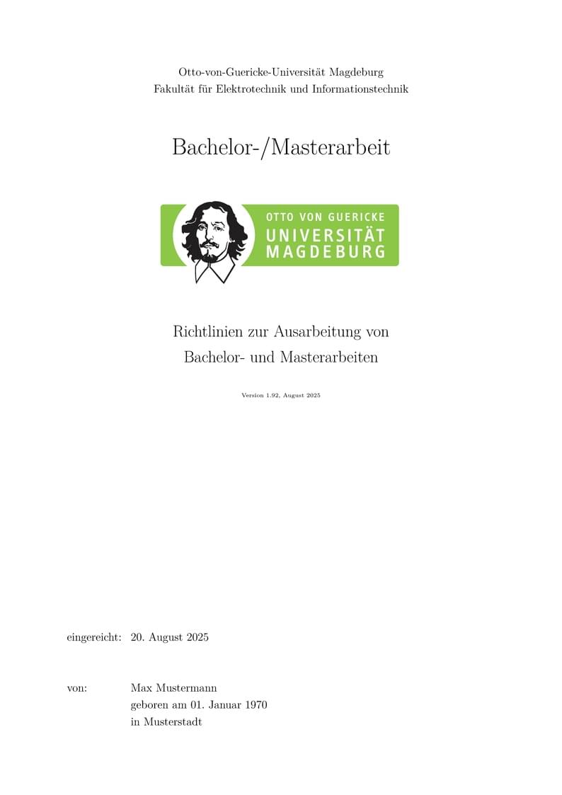 Richtlinien zur Ausarbeitung von Bachelor- und Masterarbeiten