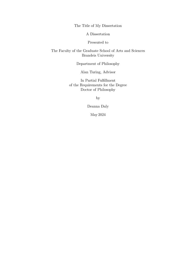 Brandeis University Dissertation Template