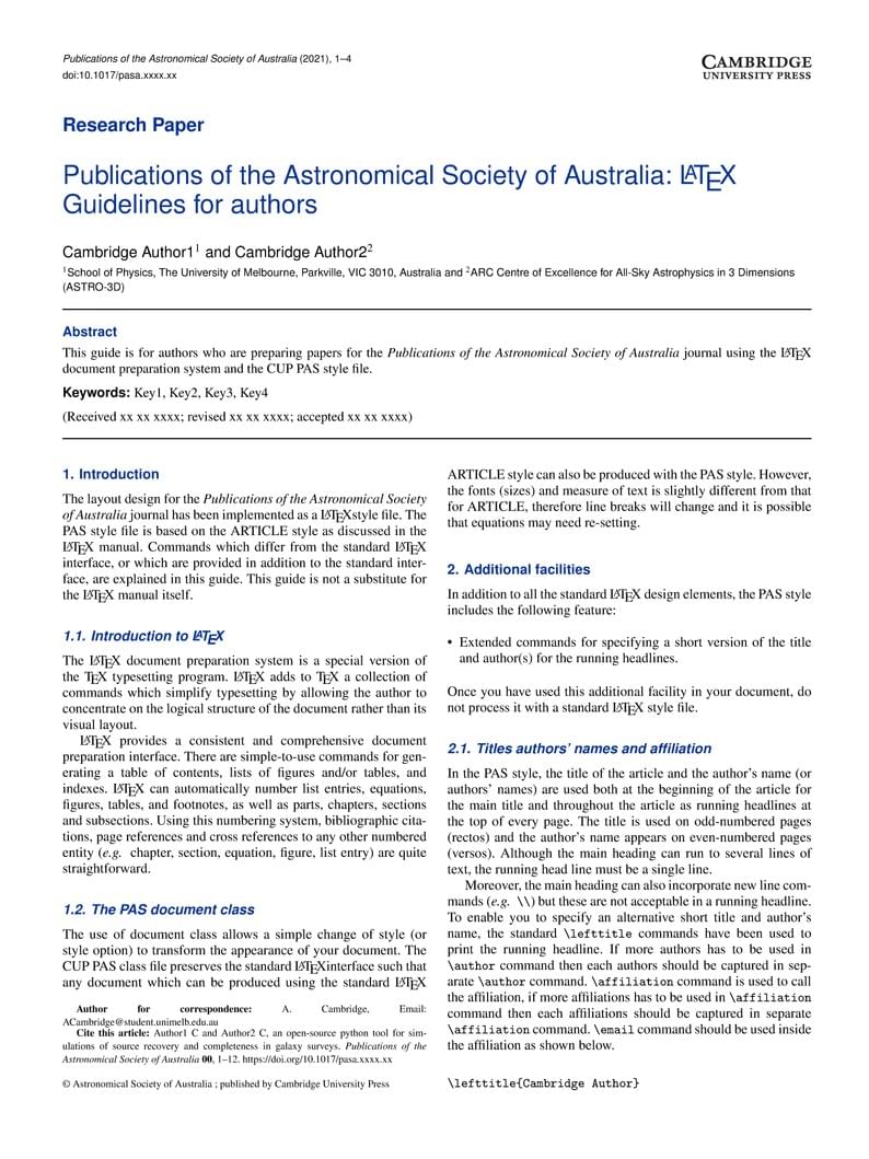 Publications of the Astronomical Society of Australia (PASA)