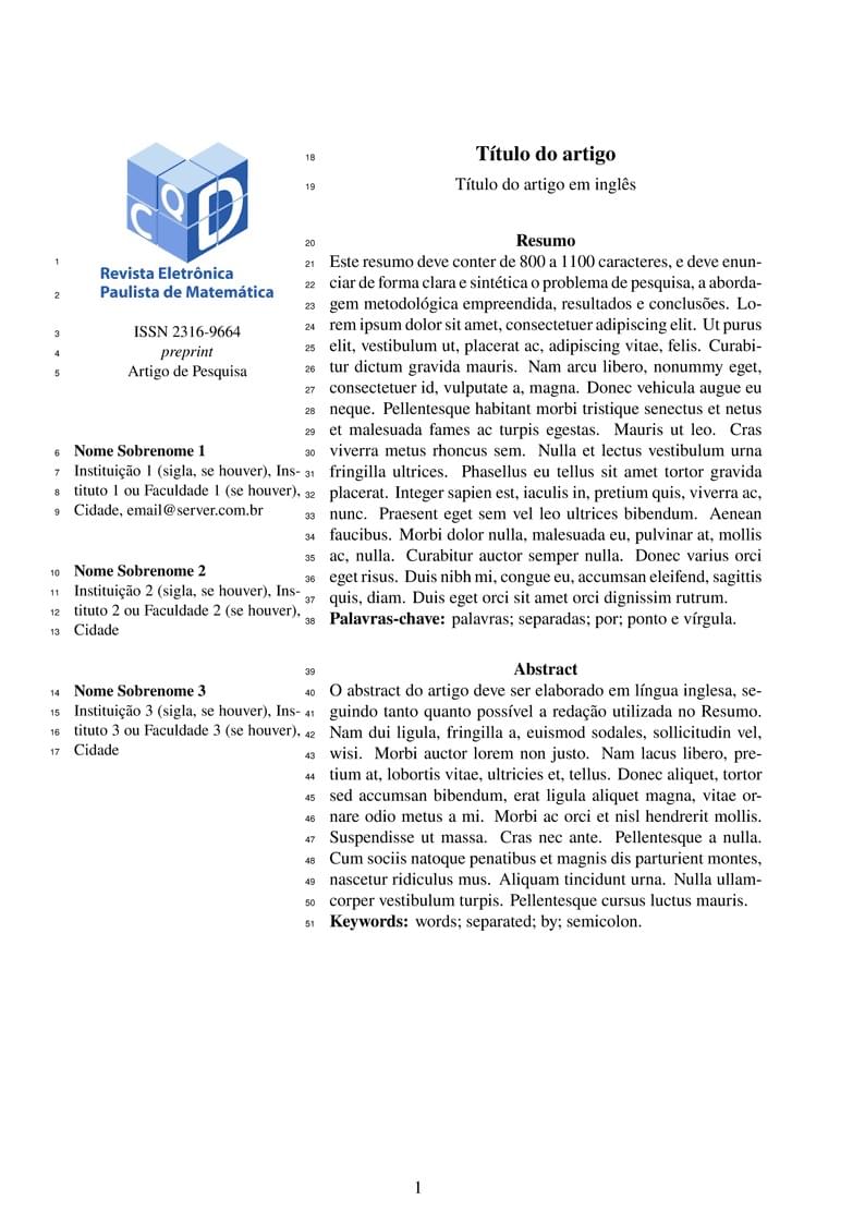 C.Q.D. - Revista Eletrônica Paulista de Matemática