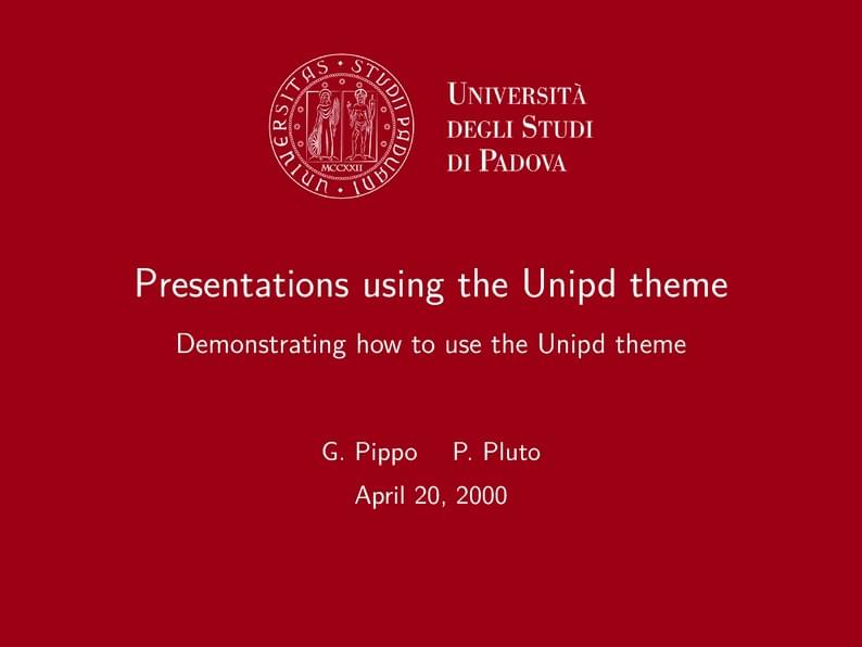 Unipd Presentation