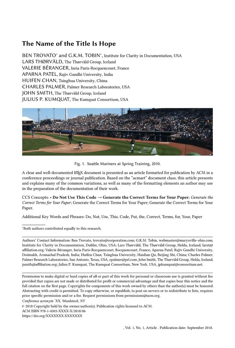 Association for Computing Machinery (ACM) - SIG Conference Proceedings with Small Format Template