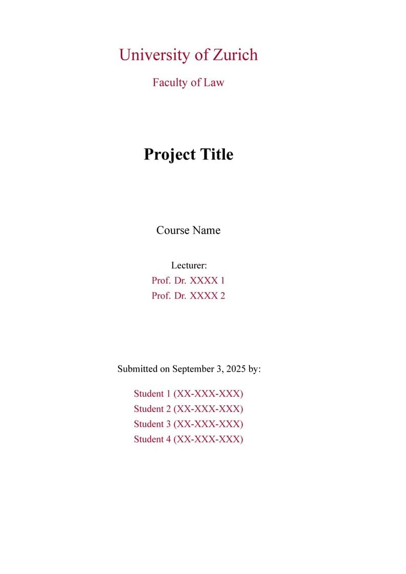 UZH - Academic Essay