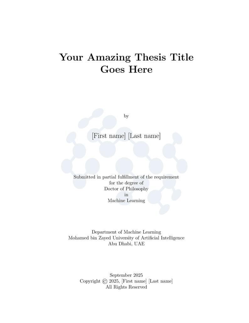 MBZUAI LaTeX Thesis Template - 2025