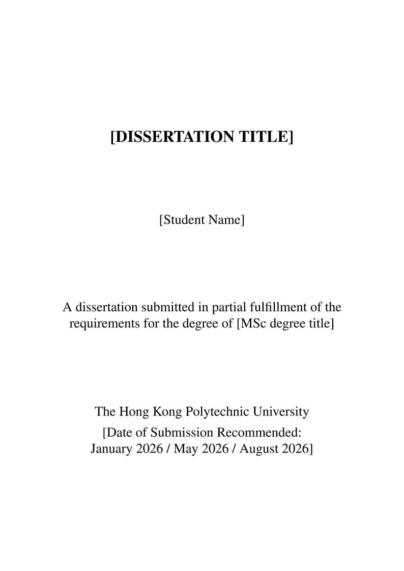 PolyU COMP Dissertation LaTeX Format