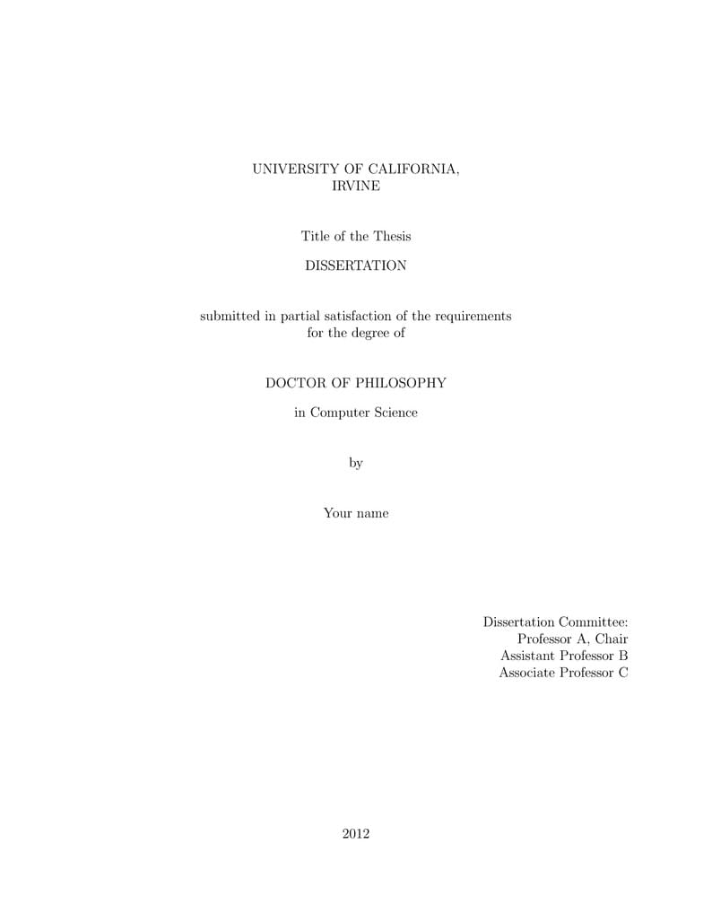 University of California Irvine Thesis