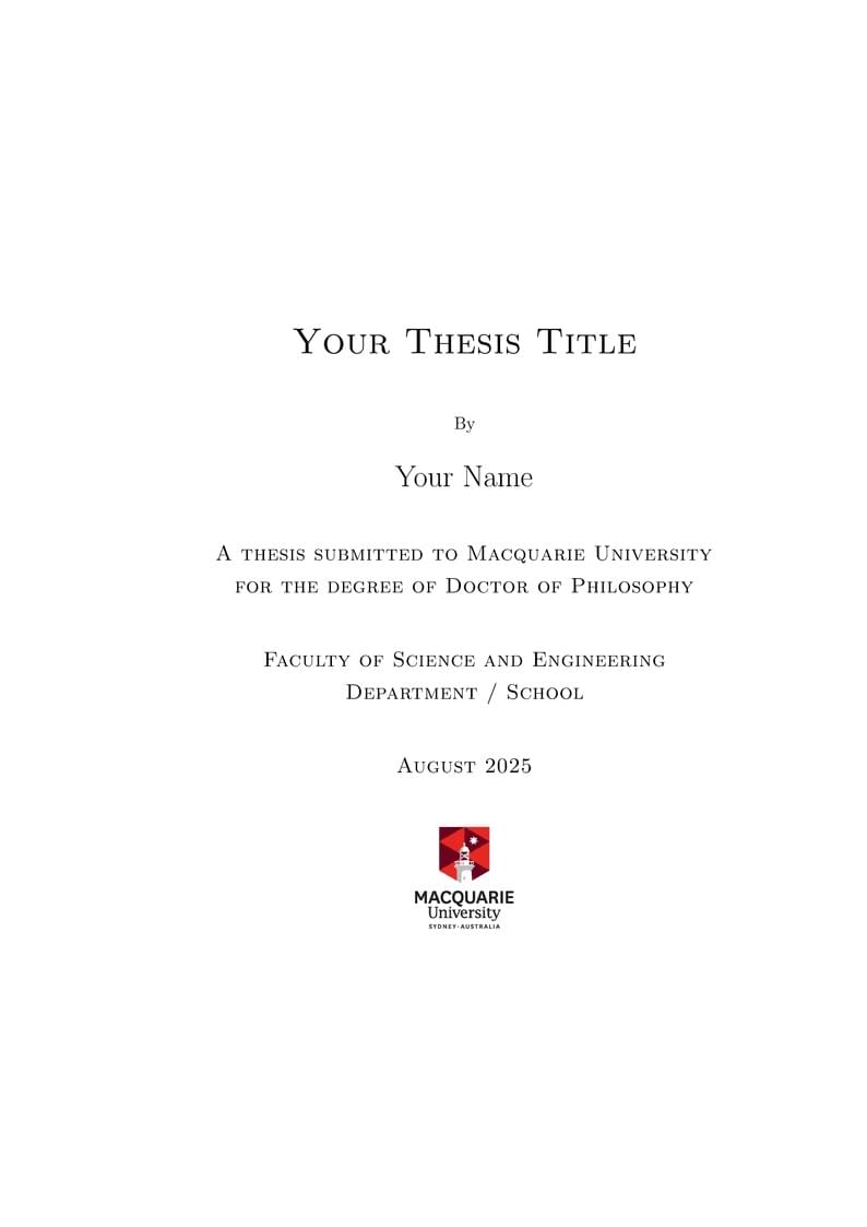 Macquarie University Graduate Research Thesis