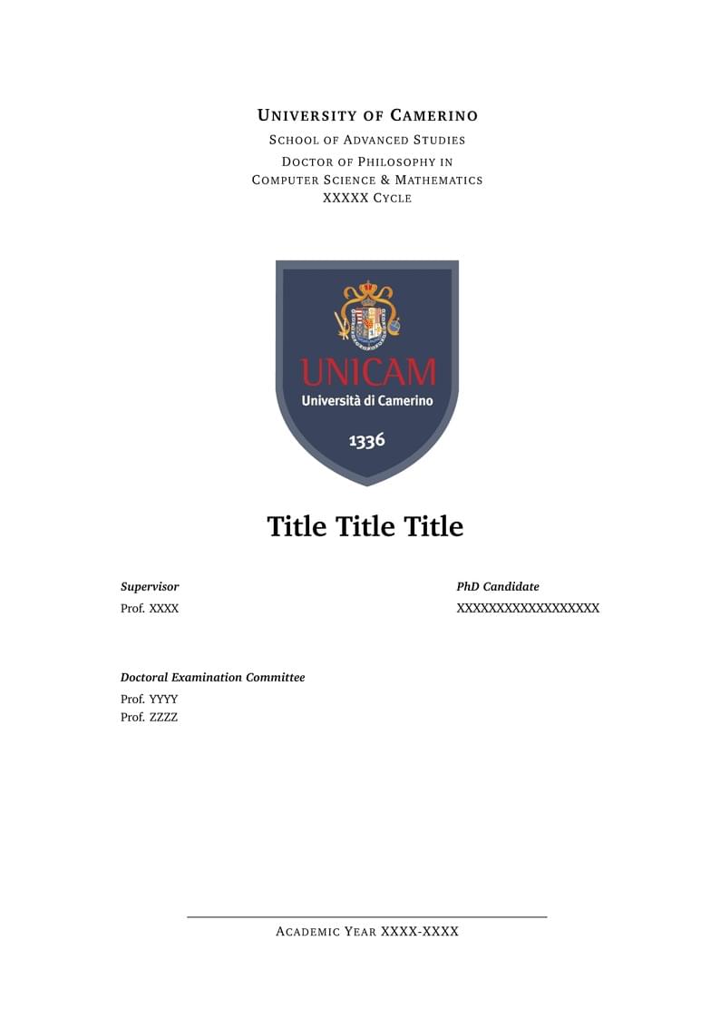 Unicam Template for Thesis