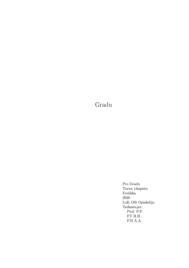 UTU gradu fysiikka ja tahtitiede / physics and astronomy