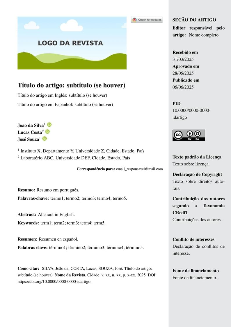 Modelo LaTeX ABNT para Revistas Acadêmicas e Científicas