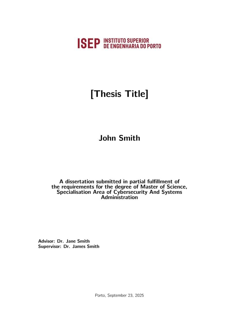 DEI/ISEP TMDEI Thesis Template