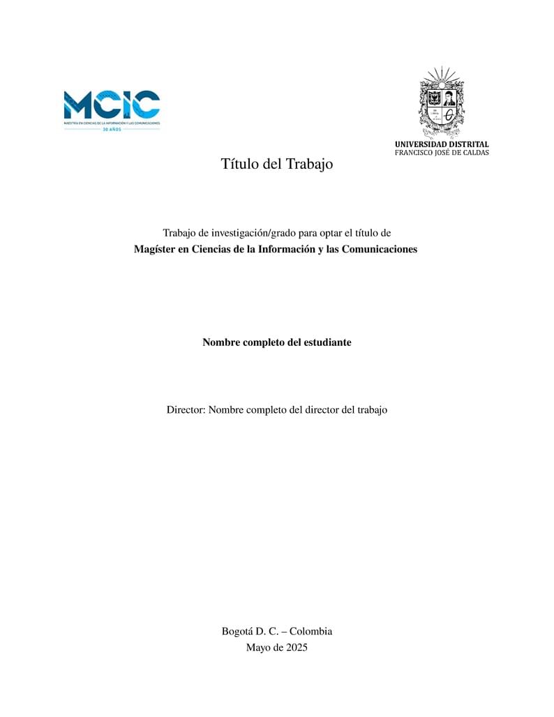 Plantilla Proyecto de grado Maestria
