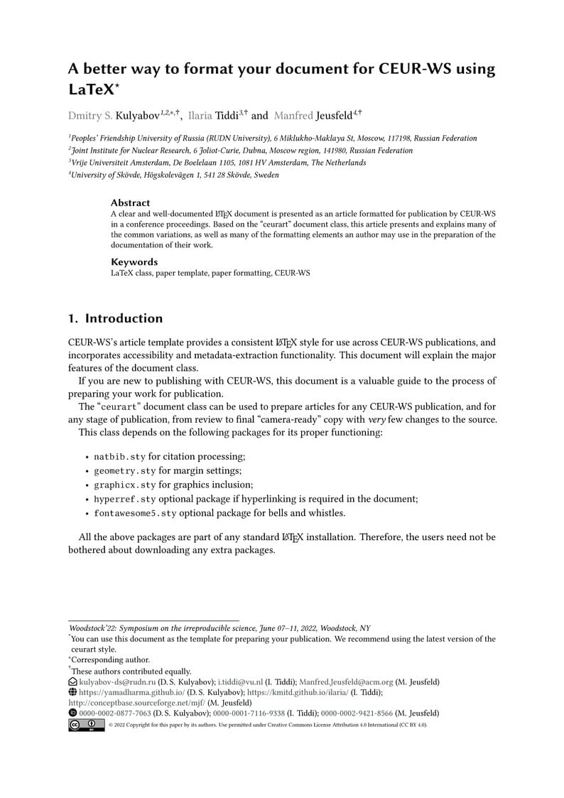 Template for submissions to CEUR Workshop Proceedings (CEUR-WS.org)