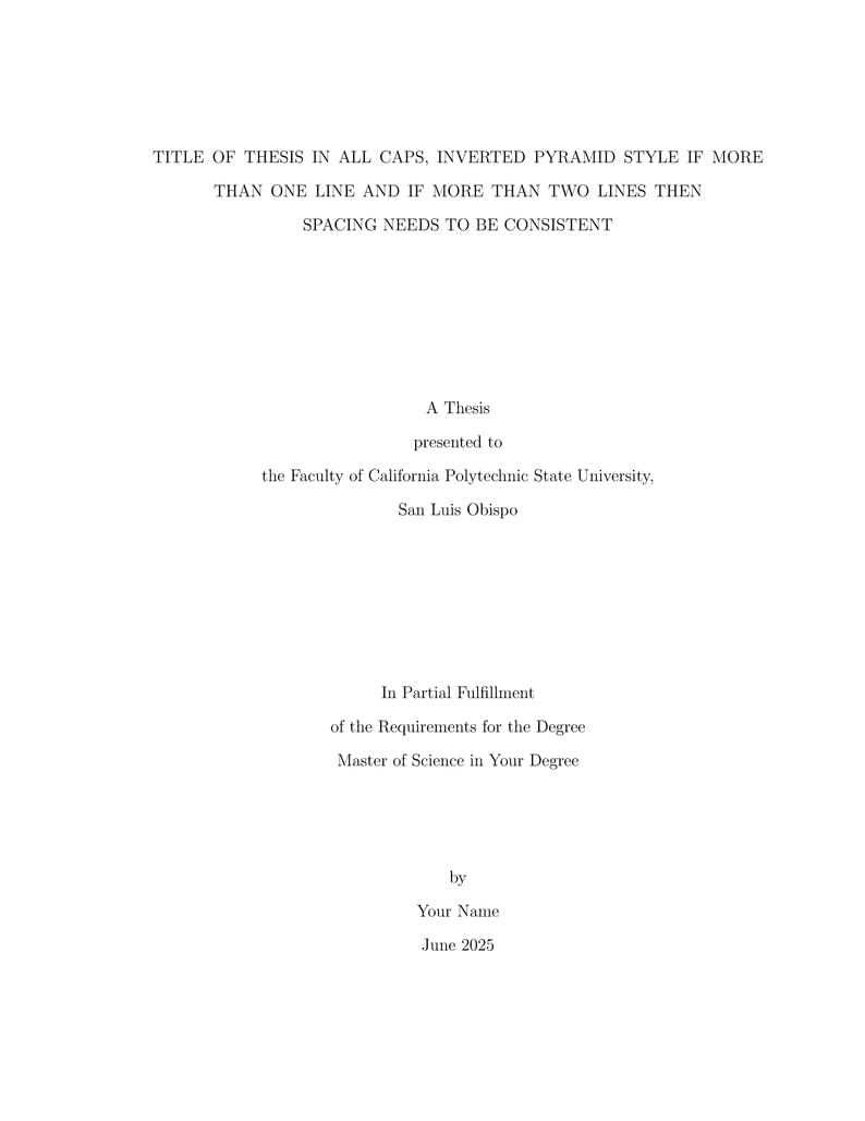 Cal Poly Thesis Template
