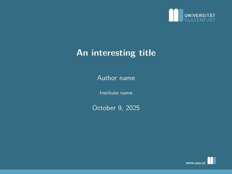 University of Klagenfurt Beamer Template