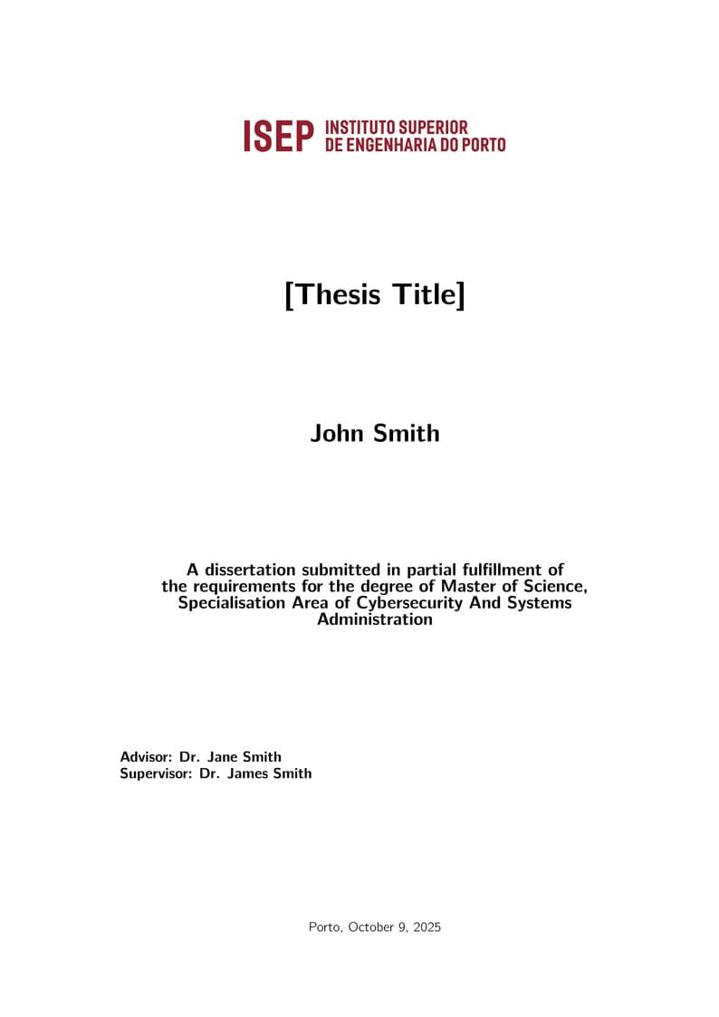 DEI/ISEP TMDEI Thesis Template
