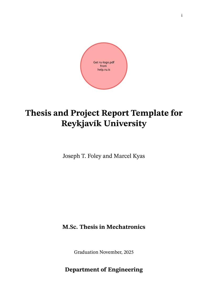 Reykjavík University Project Report and Thesis Template