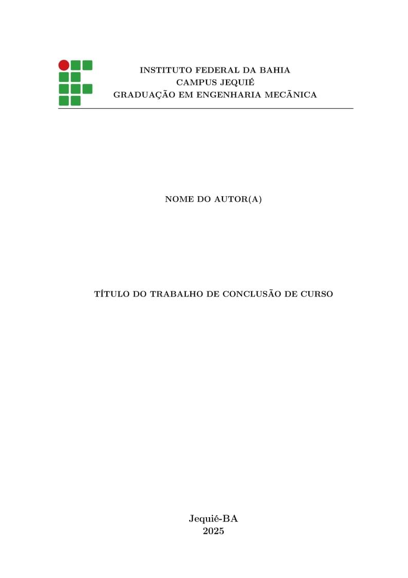 IFBA - Template para Trabalhos de Conclusão de Curso (TCC)
