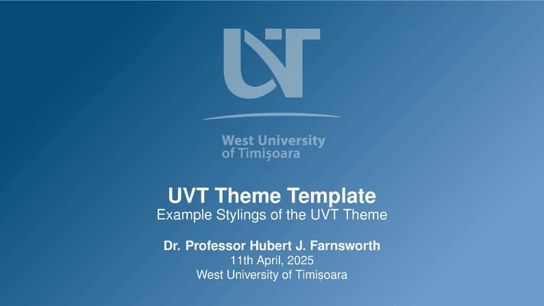 UVT Beamer Theme