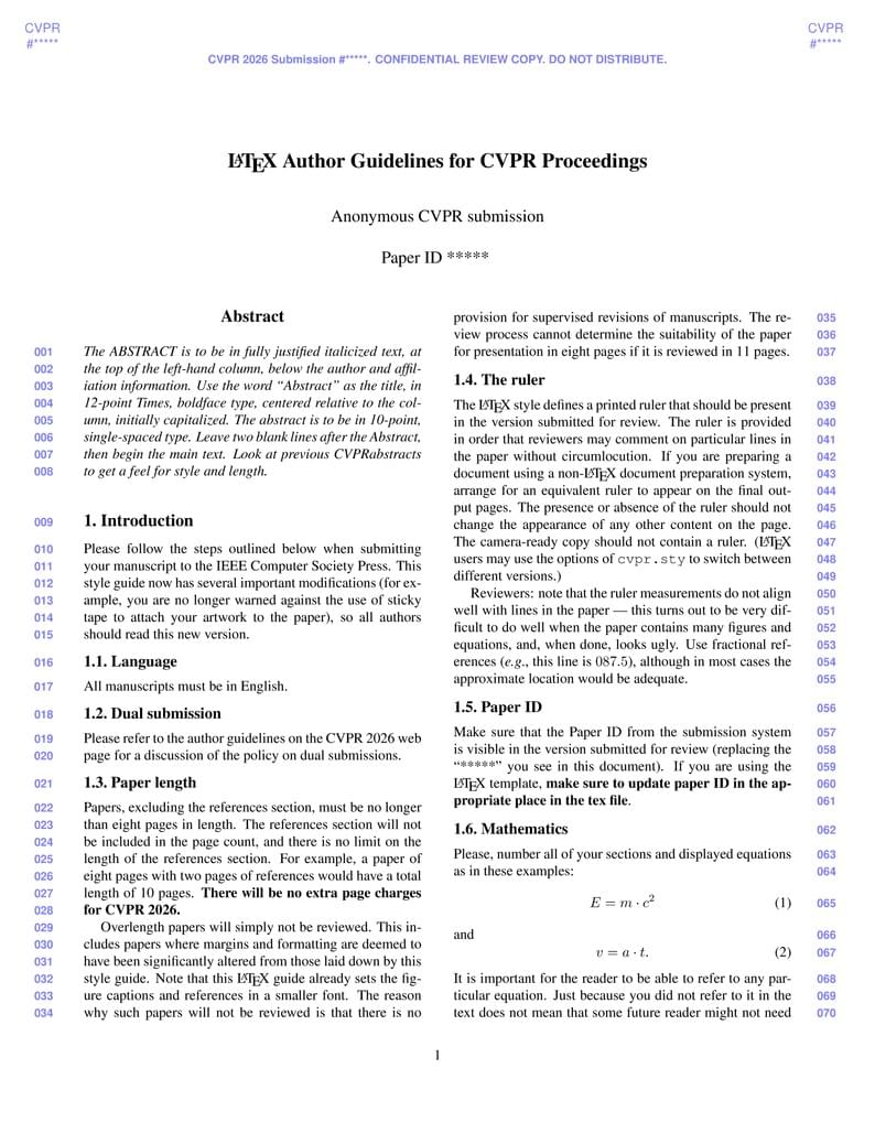 CVPR 2026 Submission Template