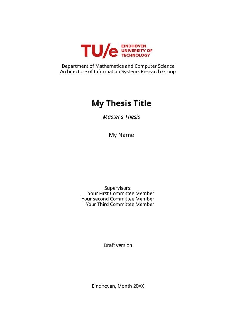 TU/e MSc Thesis template
