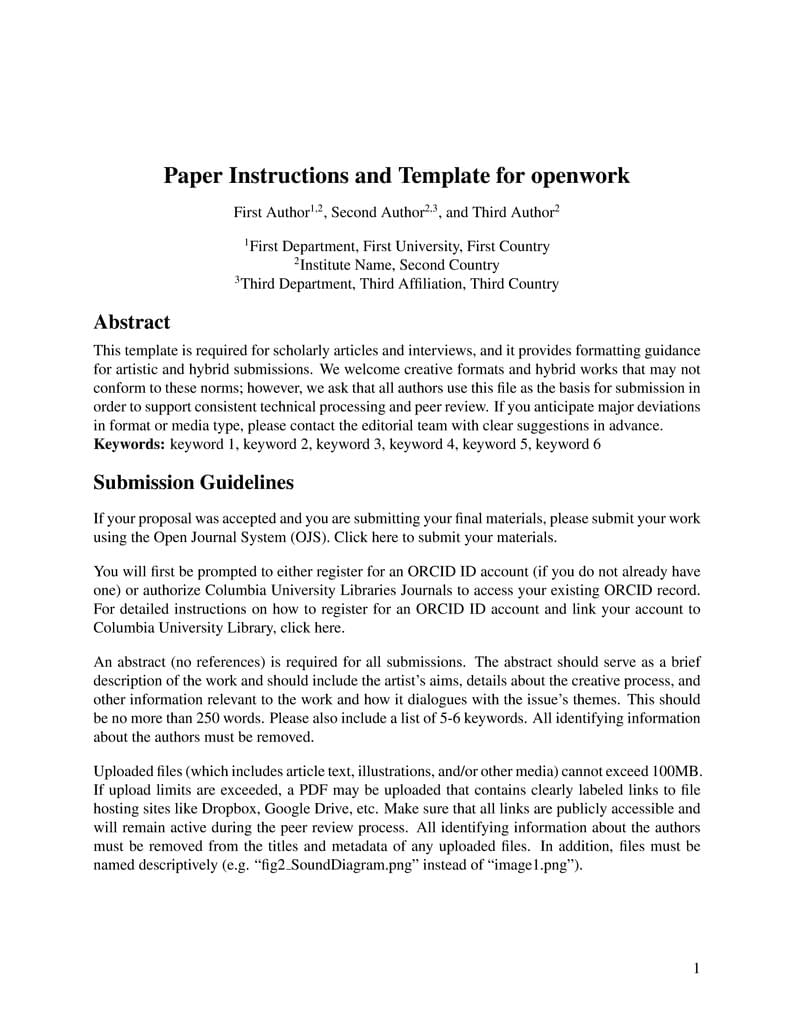 openwork Journal Template