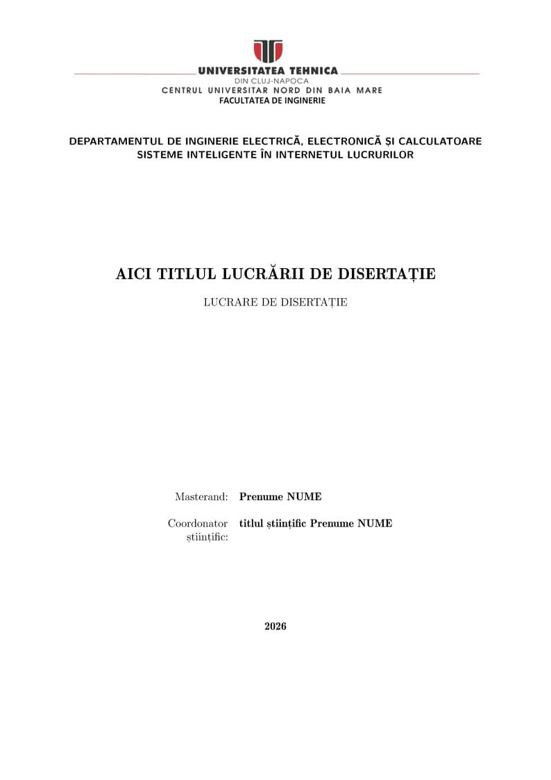 NORTH University Centre of Baia Mare, master thesis template