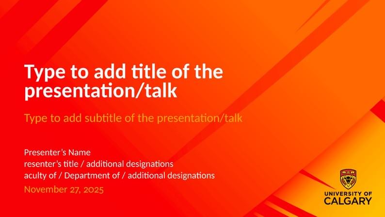 UCalgary Presentation Beamer Template - 16:9 Dynamic Widescreen