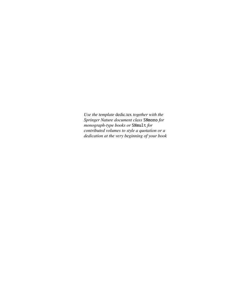Template for Editor of a Springer Nature Contributed Volume