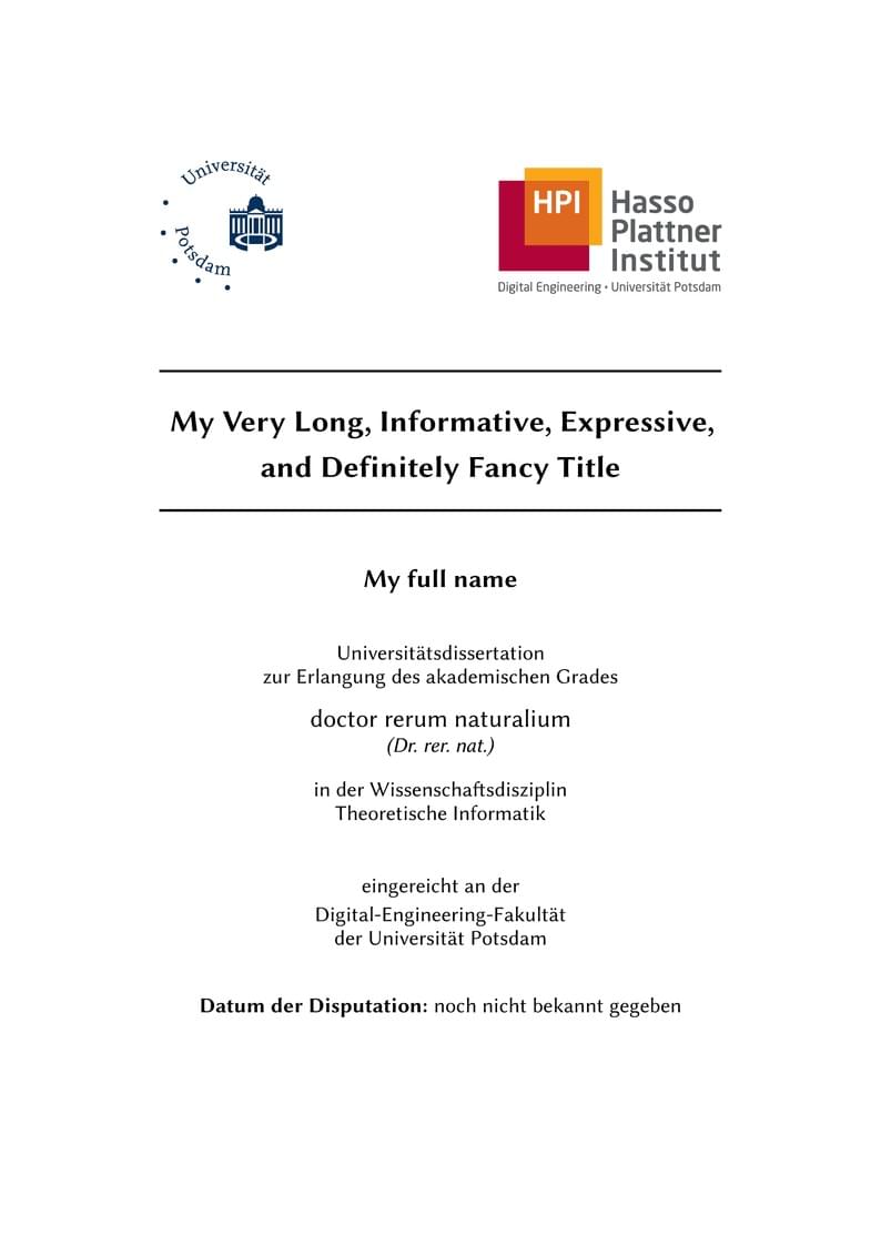 HPI – PhD Thesis Template