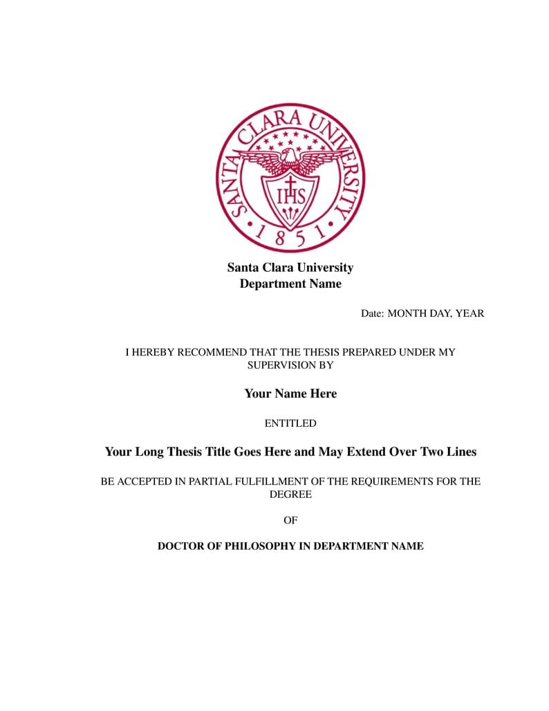 Santa Clara University Thesis Template