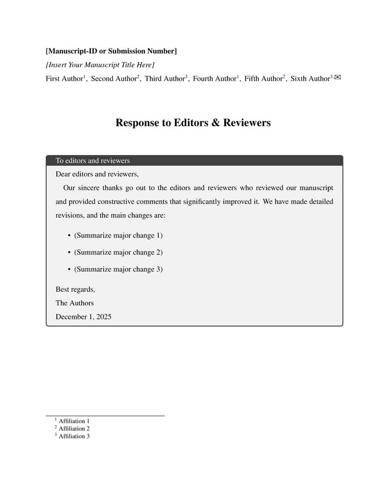 General Journal Response Letter