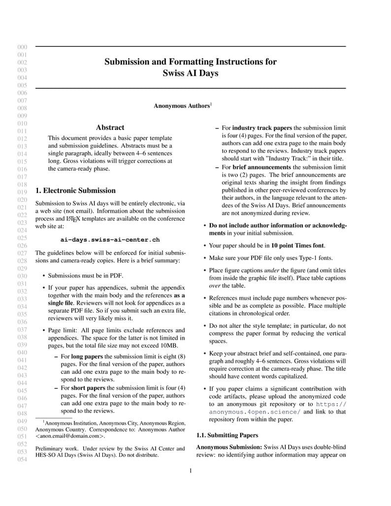 Swiss AI Days 2026 Template