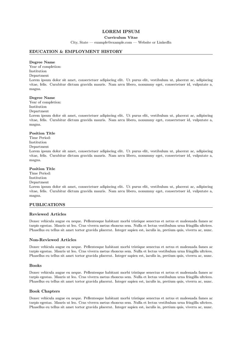 Northeastern University COS Faculty CV Template