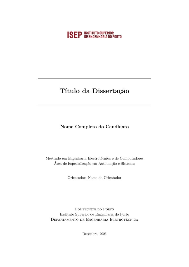 ISEP MEEC MSc Thesis/Dissertation LaTeX Template